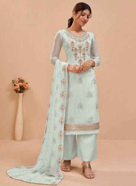 Firozi Colour Alizeh Murad 6 Heavy Festive Wear Designer Georgette Salwar Suit Collection 2040